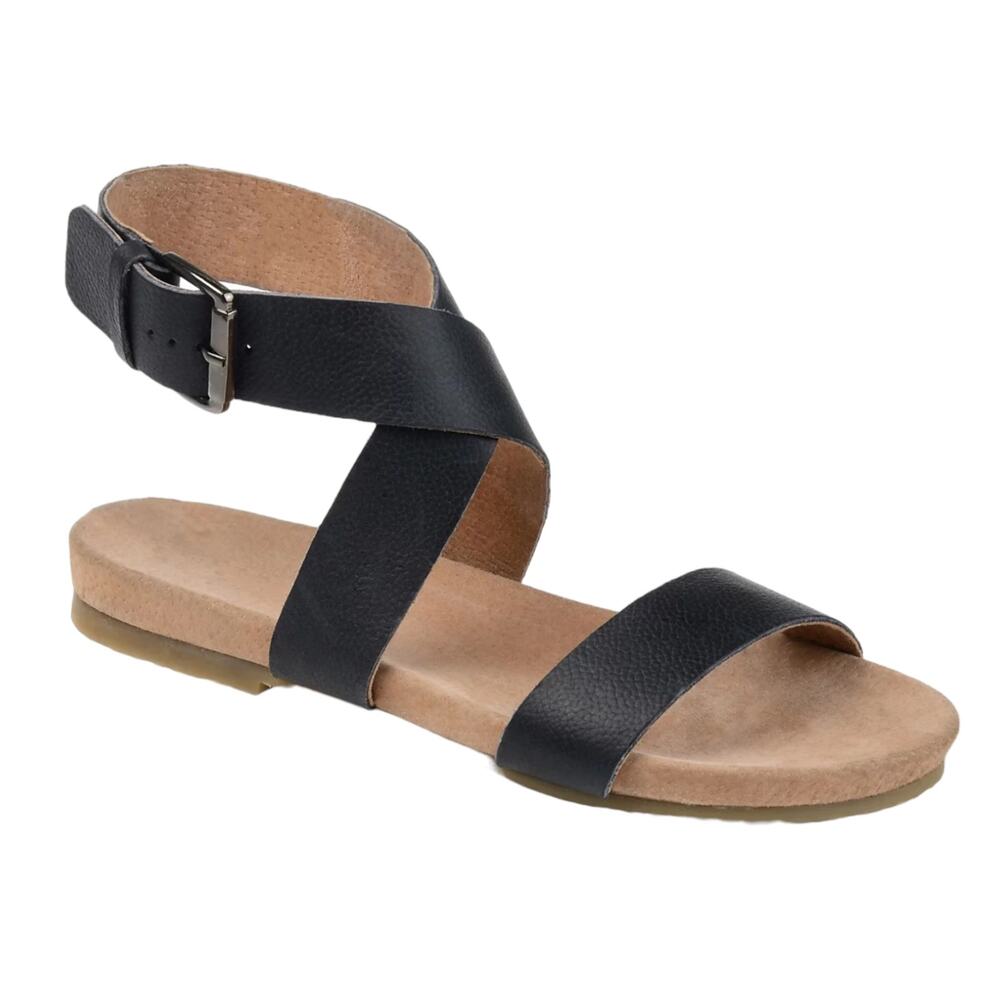 Journee Women's Adller Ankle Strap Sandals Black Size 6
